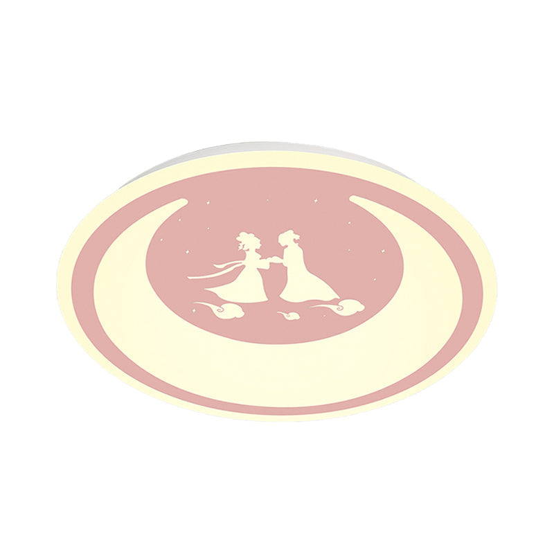 Chinese Valentine's Day LED Flush Ceiling Light - Romantic Acrylic Lamp for Kid's Bedroom