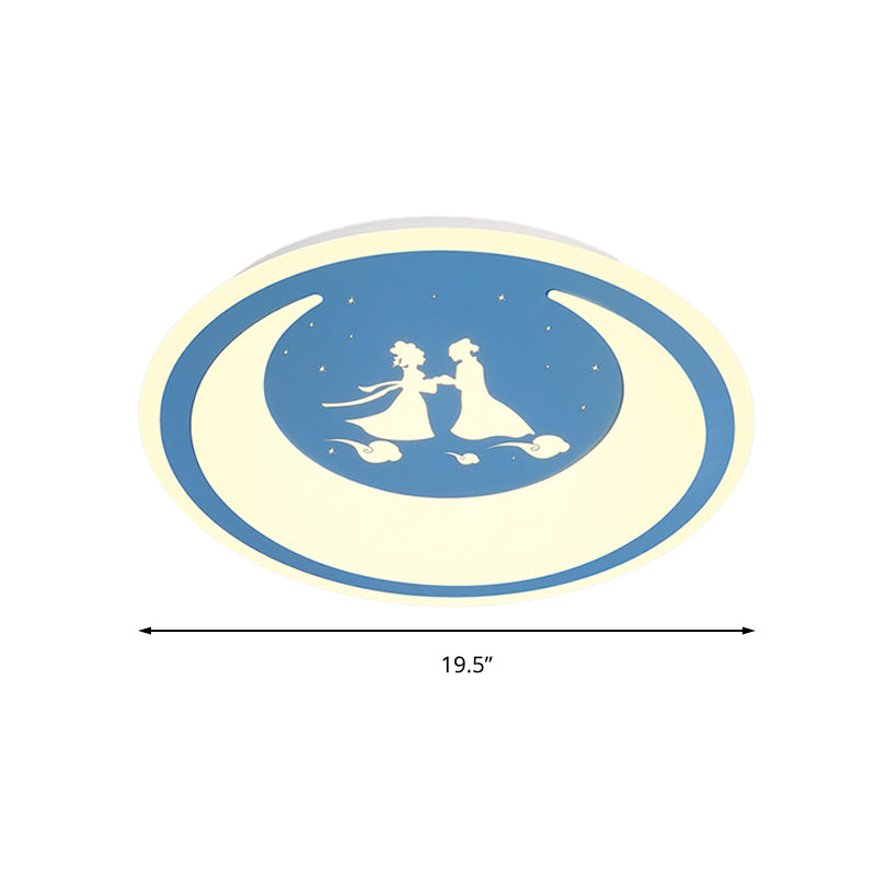 Chinese Valentine's Day LED Flush Ceiling Light - Romantic Acrylic Lamp for Kid's Bedroom