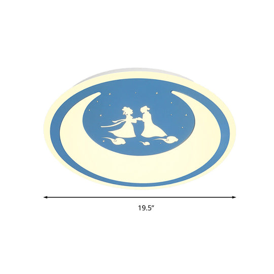 Chinese Valentine's Day LED Flush Ceiling Light - Romantic Acrylic Lamp for Kid's Bedroom