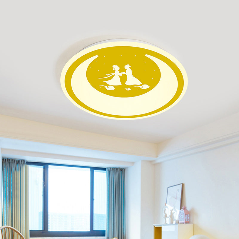 Chinese Valentine's Day LED Flush Ceiling Light - Romantic Acrylic Lamp for Kid's Bedroom