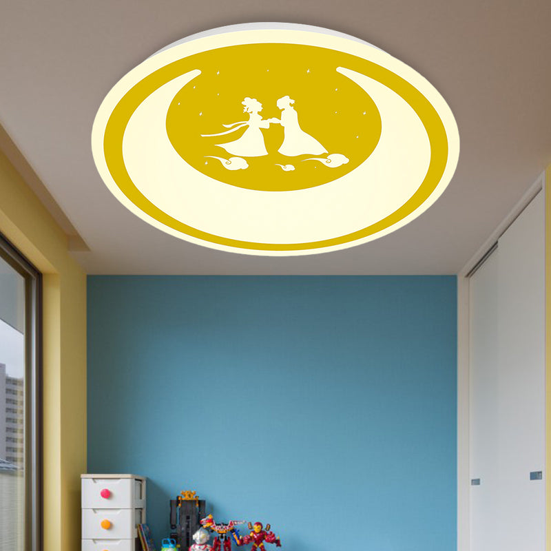 Chinese Valentine's Day LED Flush Ceiling Light - Romantic Acrylic Lamp for Kid's Bedroom