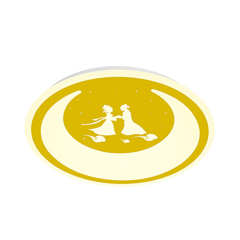 Chinese Valentine's Day LED Flush Ceiling Light - Romantic Acrylic Lamp for Kid's Bedroom