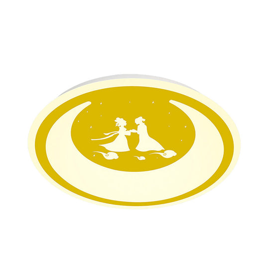 Chinese Valentine's Day LED Flush Ceiling Light - Romantic Acrylic Lamp for Kid's Bedroom