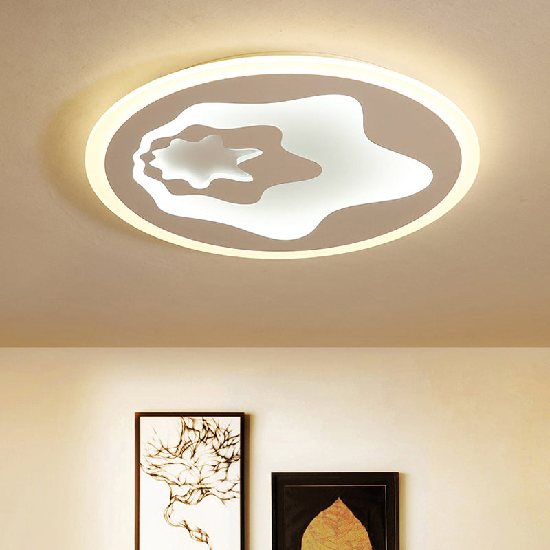 LED Acrylic Star Ceiling Light - Modern Flush Mount for Nursing Room & Hallway (White)