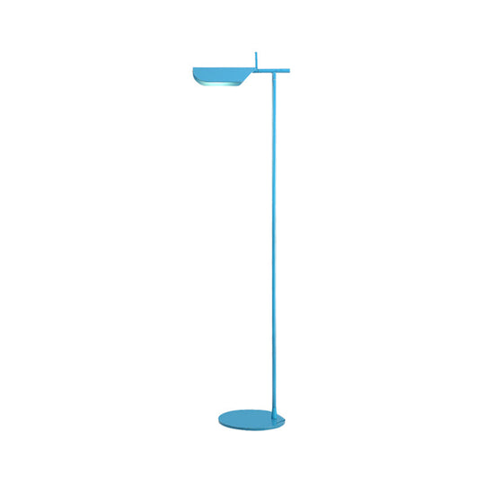 Modern Metal Floor Lamp For Bedroom- Black/White/Blue Folded Standing Light
