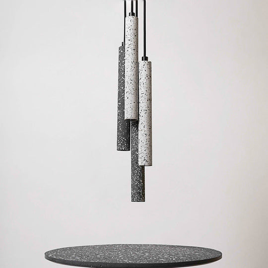 Nordic Cylindrical Pendulum Light Hanging Pendant In White/Black Black / 10 Lighting