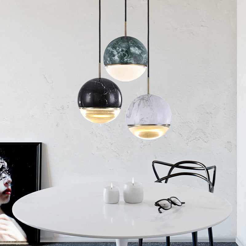 Lampe suspendue nordique moderne - Suspension LED en marbre en plusieurs tailles et couleurs