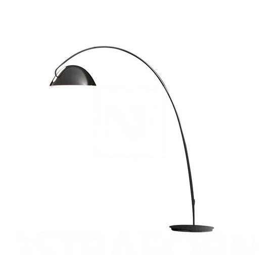 Modern Black Metal Floor Lamp With Unique Linear Capsule Arch Design For Living Room