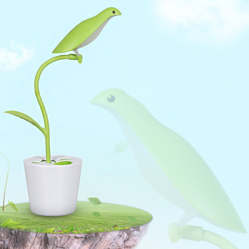 Bird Shaped Desk Light - Eye-Caring 1 Head Macaron Loft Reading For Kids Bedroom Green
