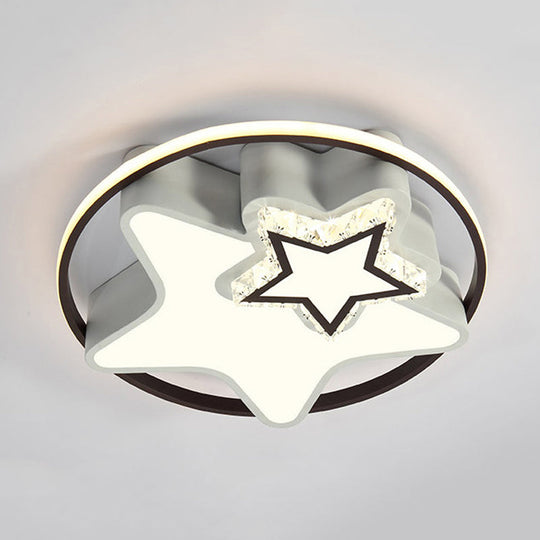 Modern LED Acrylic Star Flushmount Ceiling Light - White Flush Mount for Bedrooms