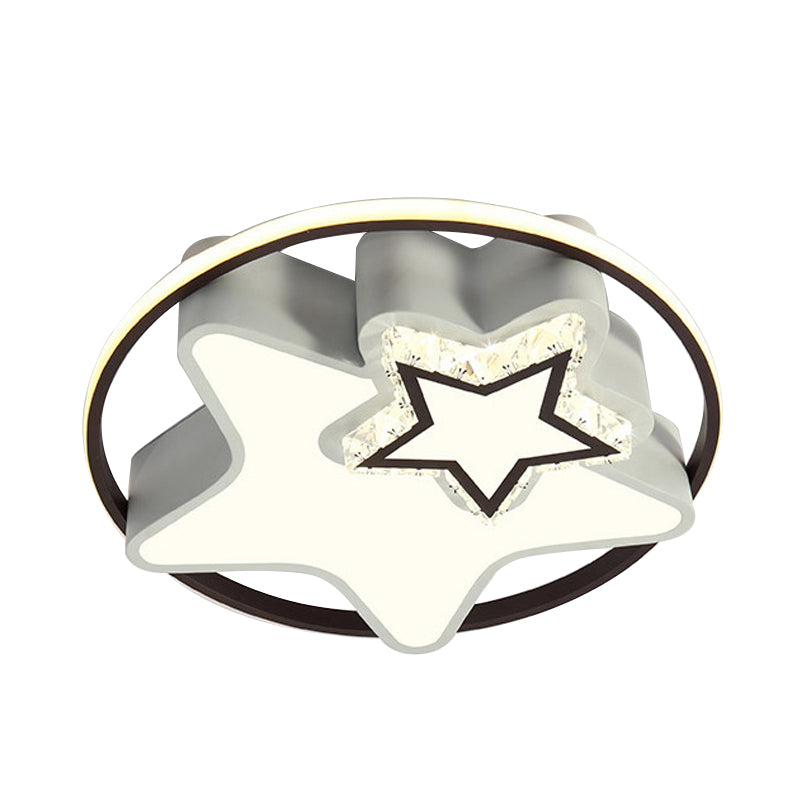 Modern Led Acrylic Star Flushmount Ceiling Light - White Flush Mount For Bedrooms