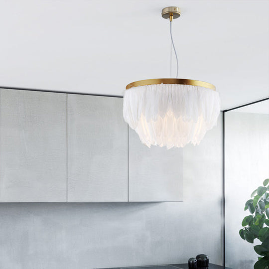 Kit de suspension à plumes - Postmoderne à 1 tête superposée, blanc/bleu - Salle à manger