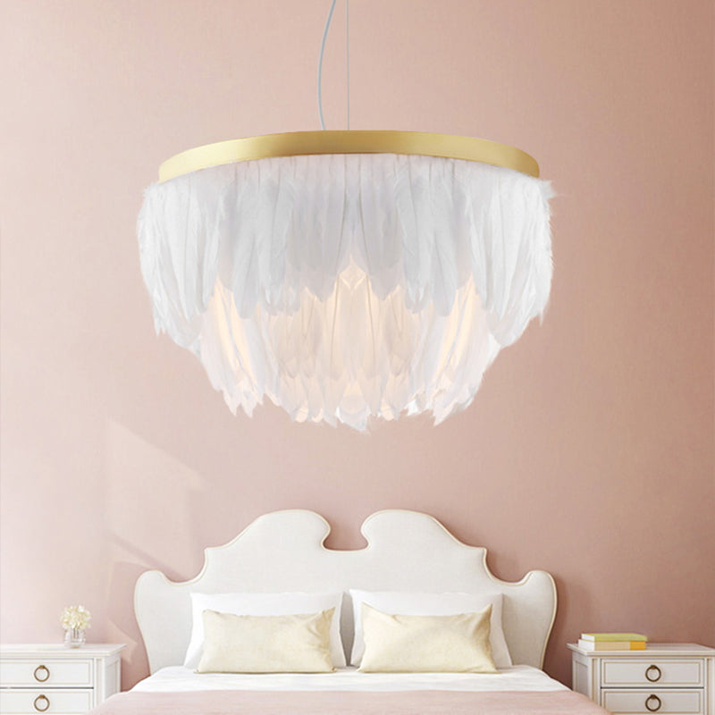 Kit de suspension à plumes - Postmoderne à 1 tête superposée, blanc/bleu - Salle à manger