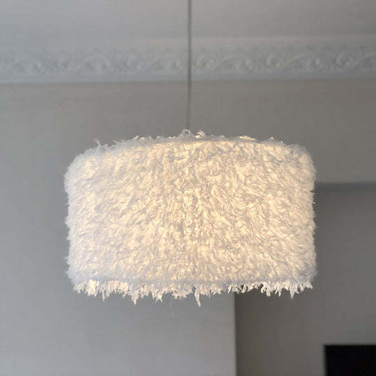 Pink & White Feather Pendant Lamp - Nordic Style