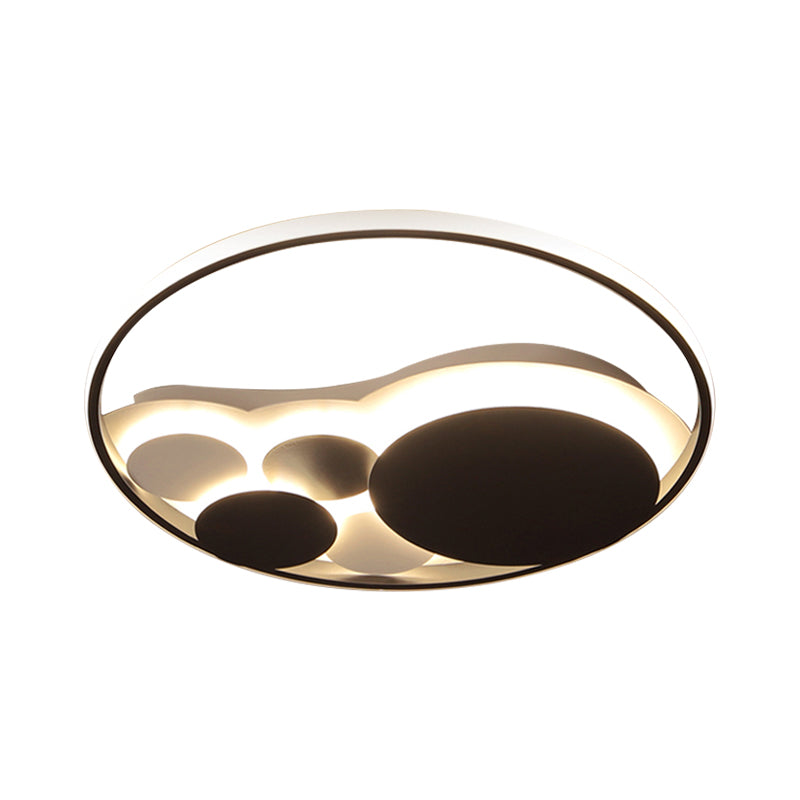 Black Acrylic LED Ceiling Light - Simple Style Flush Mount for Cloth Shop