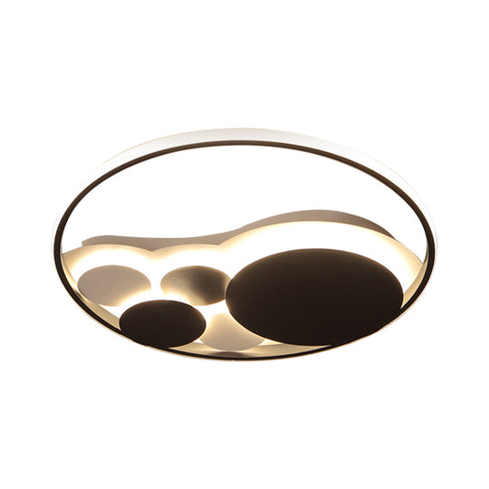 Black Acrylic LED Ceiling Light - Simple Style Flush Mount for Cloth Shop