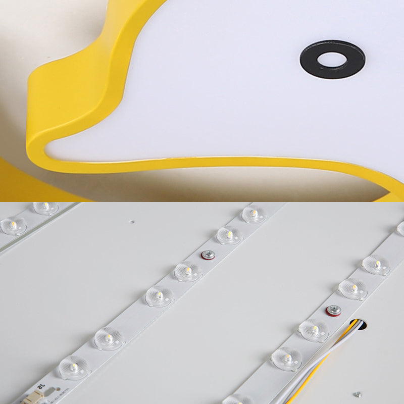 Children's LED Dolphin Panel Ceiling Light for Lovely Cartoon Bedroom Decor