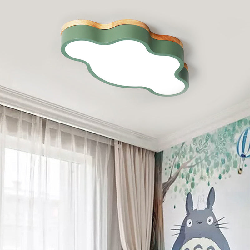 Eye-Caring LED Flush Mount Ceiling Light for Baby Bedroom - Nordic Style
