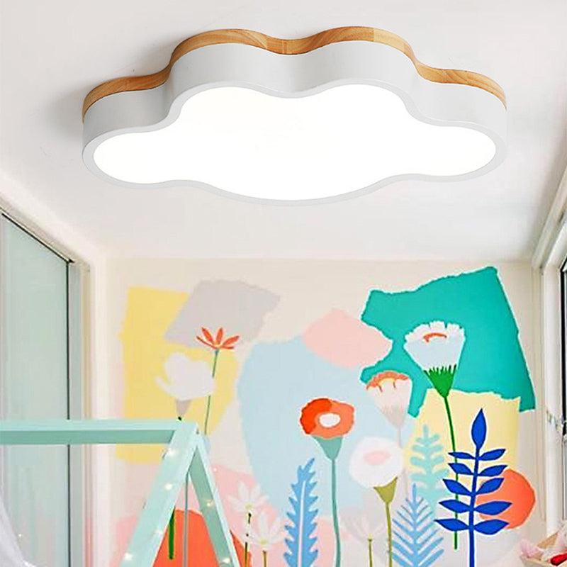 Eye-Caring LED Flush Mount Ceiling Light for Baby Bedroom - Nordic Style