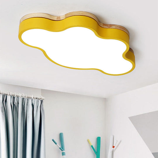 Eye-Caring LED Flush Mount Ceiling Light for Baby Bedroom - Nordic Style
