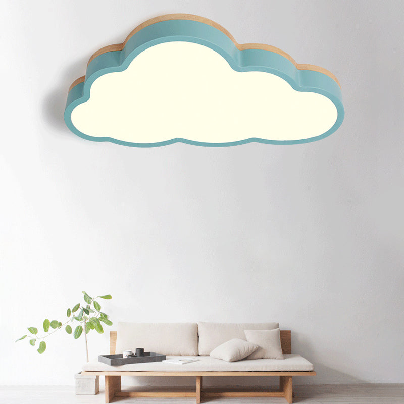 Macaron Loft Slim Panel LED Ceiling Lamp for Living Room with Acrylic Cloud Mount