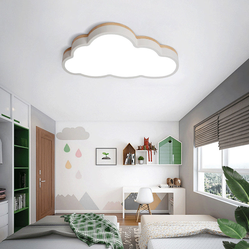 Macaron Loft Slim Panel LED Ceiling Lamp for Living Room with Acrylic Cloud Mount