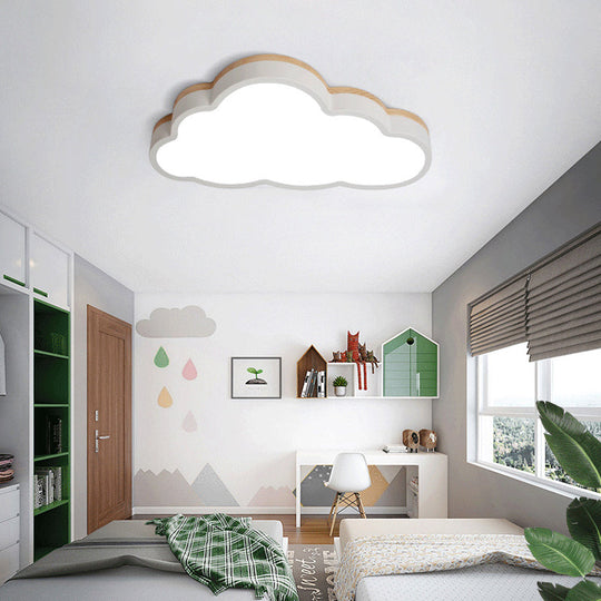 Macaron Loft Slim Panel LED Ceiling Lamp for Living Room with Acrylic Cloud Mount