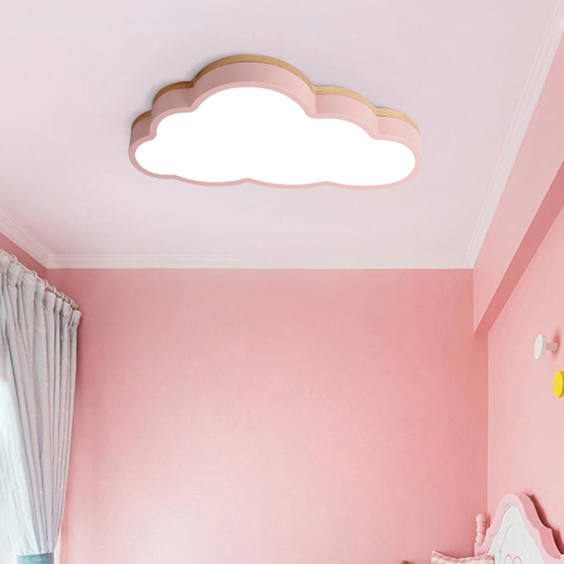 Macaron Loft Slim Panel LED Ceiling Lamp for Living Room with Acrylic Cloud Mount