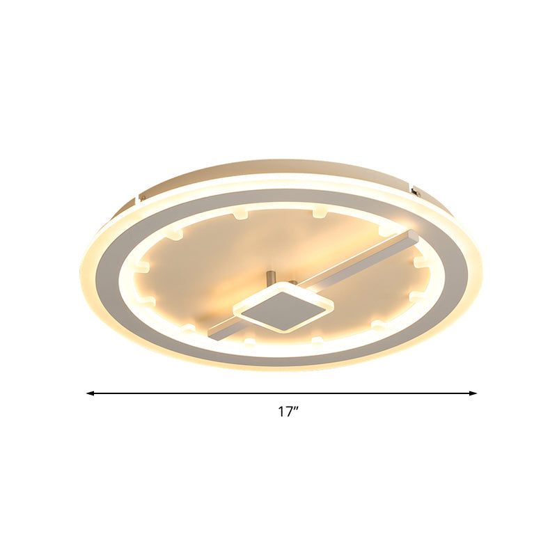 Sleek Slim Panel LED Flush Ceiling Light for Dining Room - Creative Circle Design with Acrylic White Shade