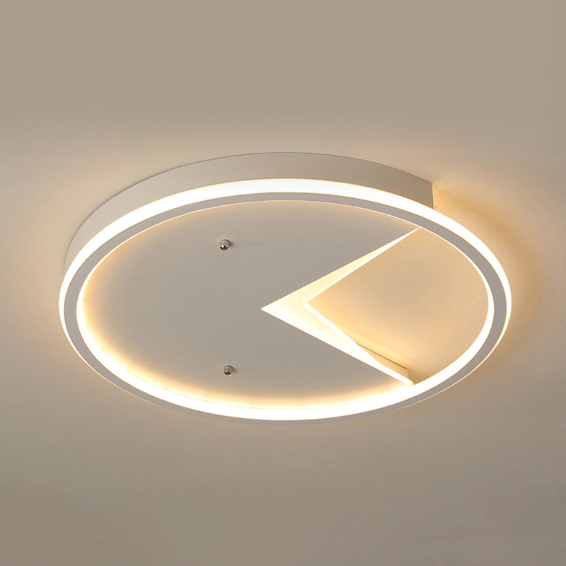Sleek Slim Panel LED Flush Ceiling Light for Dining Room - Creative Circle Design with Acrylic White Shade