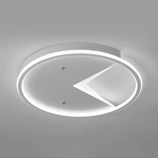 Sleek Slim Panel LED Flush Ceiling Light for Dining Room - Creative Circle Design with Acrylic White Shade