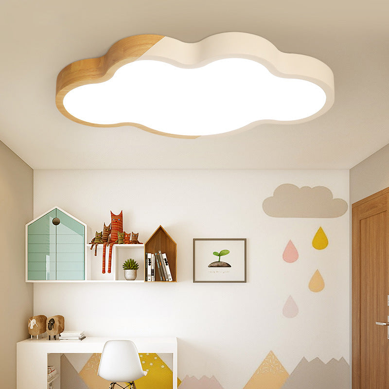Nordic Cloud Shape LED Ceiling Light for Kid's Bedroom - Acrylic Flush Mount, Energy Saving