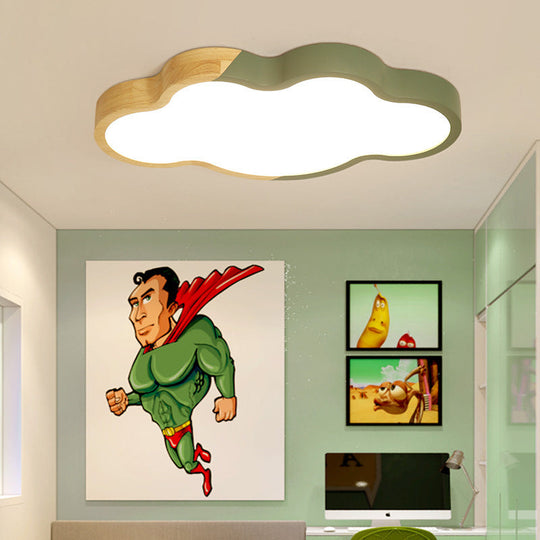 Nordic Cloud Shape LED Ceiling Light for Kid's Bedroom - Acrylic Flush Mount, Energy Saving