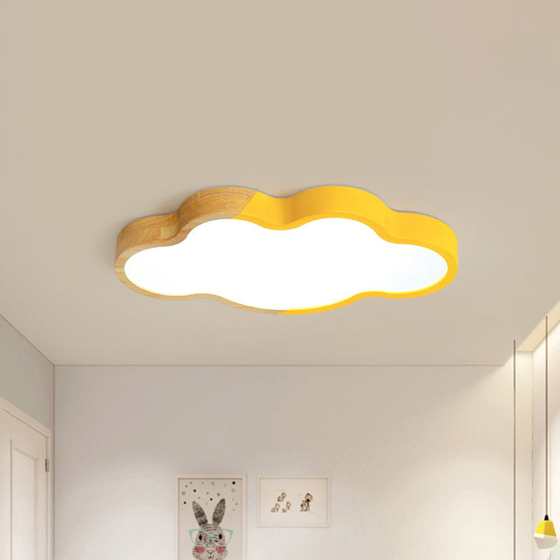Nordic Cloud Shape LED Ceiling Light for Kid's Bedroom - Acrylic Flush Mount, Energy Saving