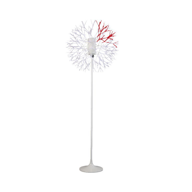Modern Dandelion-Shaped Floor Lamp - Sleek Metal Design 1 Head Radiates Romantically In White For