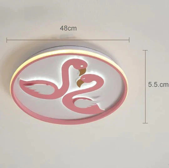Plafonnier LED créatif pour chambre à coucher avec motif flamant rose