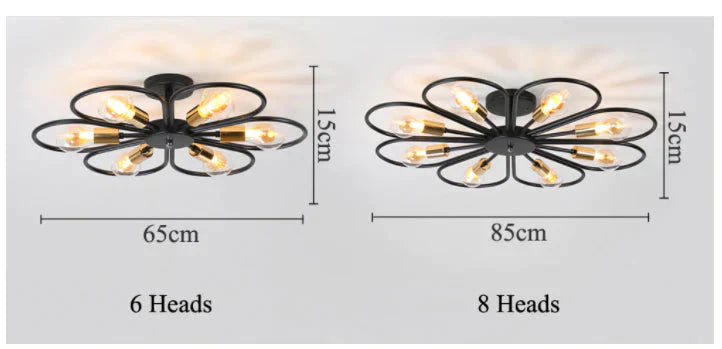 Vintage Industrial Rustic Flush Mount Ceiling Light Metal Lamp Fixture American-Style Village Style