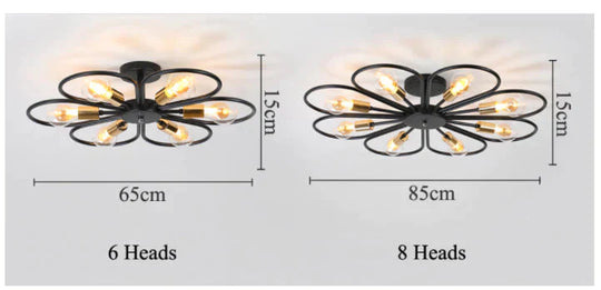 Vintage Industrial Rustic Flush Mount Ceiling Light Metal Lamp Fixture American-Style Village Style