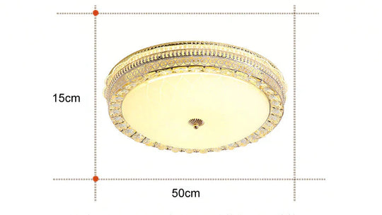 Lampe de plafond LED ronde en cristal européenne pour salon et chambre à coucher