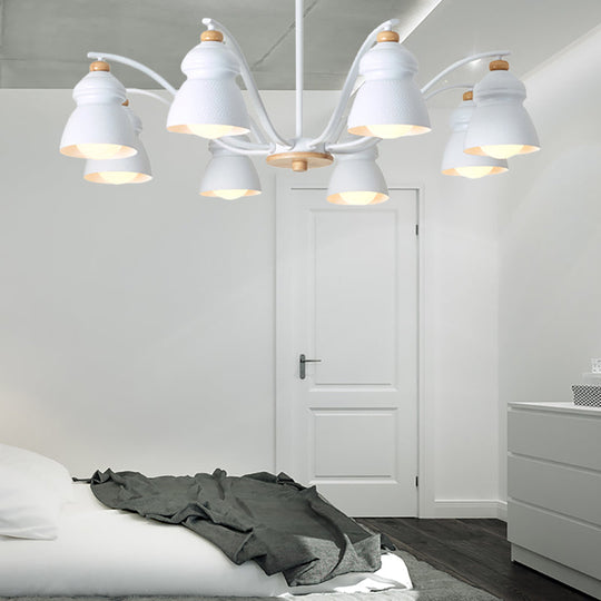 Modern Metal Gourd Pendant Chandelier: Stylish Bedroom Hanging Light Fixture 8 / White