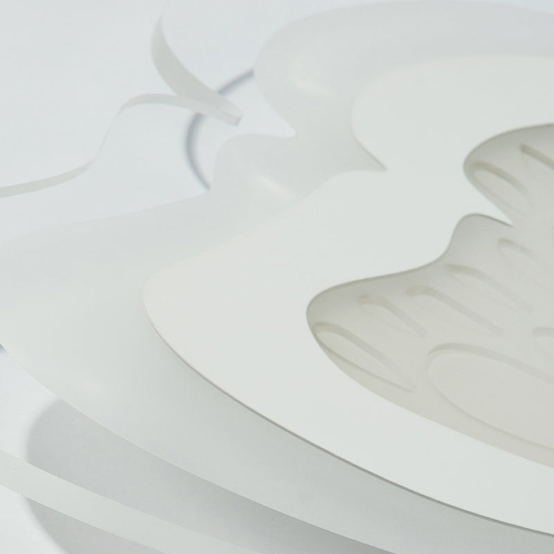 Butterfly Led Ceiling Light For Kindergarten Hallway - White Insect-Themed Acrylic Flush Mount