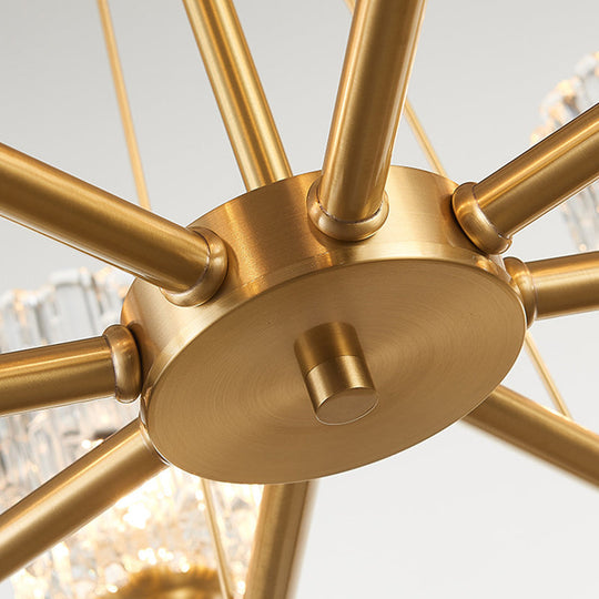 Lustre en verre texturé soufflé à la main - Plafonnier cylindrique en laiton postmoderne à 3/6/8 lumières pour salle à manger