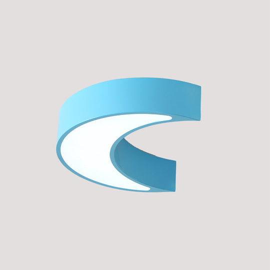 Blue Moon Bedroom LED Ceiling Light with Acrylic Flush Mount