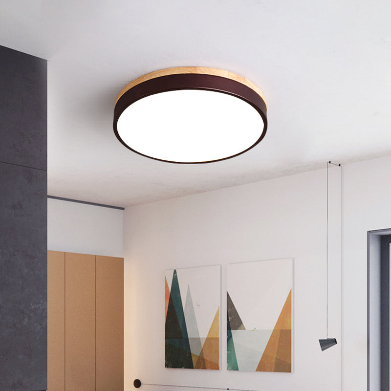 Plafonnier LED rond noir moderne à encastrer pour chambre à coucher