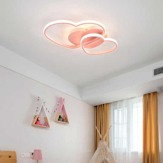 Plafonnier LED moderne en métal en forme de cœur pour chambre à coucher