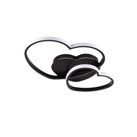 Plafonnier LED moderne en métal en forme de cœur pour chambre à coucher