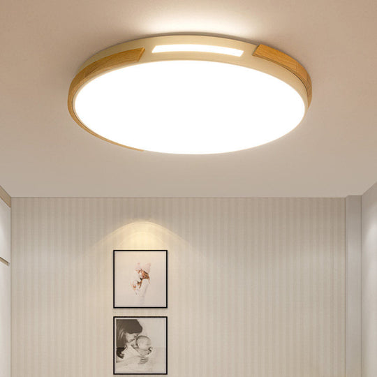 Simple Style Acrylic Flushmount LED Ceiling Light in White, 12"/16"/19.5" Width - Ideal for Bedroom
