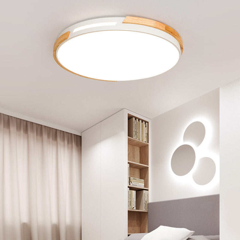 Simple Style Acrylic Flushmount LED Ceiling Light in White, 12"/16"/19.5" Width - Ideal for Bedroom