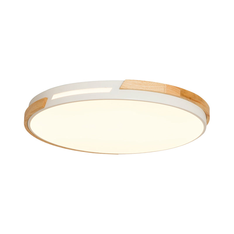 Simple Style Acrylic Flushmount Led Ceiling Light In White 12/16/19.5 Width - Ideal For Bedroom