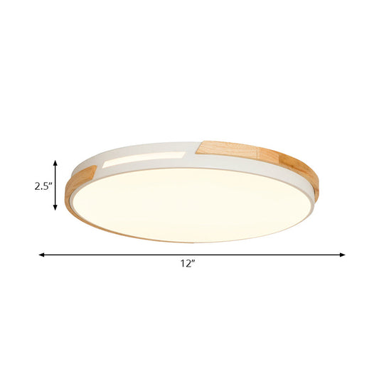 Simple Style Acrylic Flushmount LED Ceiling Light in White, 12"/16"/19.5" Width - Ideal for Bedroom